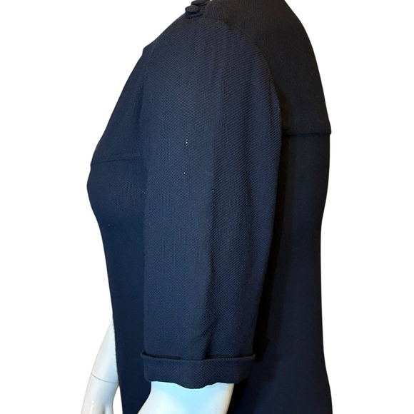 A.P.C. Rue Madame Paris Navy Crepe Dress Pockets, S - Picture 7 of 16